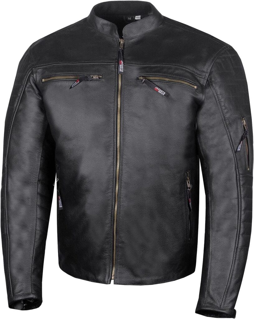 REVOLT Natural Premium Buffalo Leather Motorcycle Jacket-Summer Motorcycle Jacket