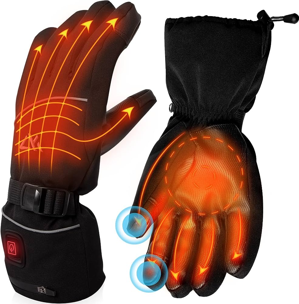 What kind of heating technology is used in the heated motorcycle gloves